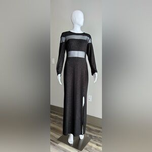 Dress. Elegant Black Sheer Long Sleeve. Used